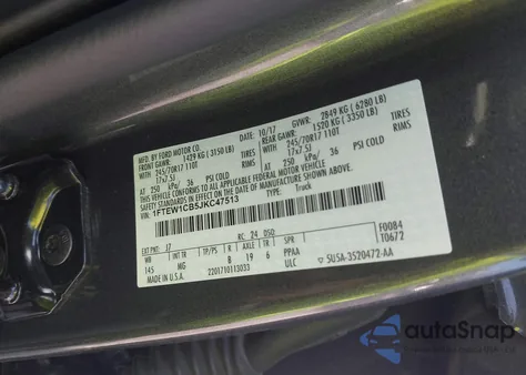 2018 Ford F-150 Xlt from USA, damaged, VIN 1FTEW1CB5JKC47513